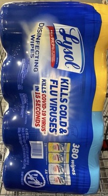 Lysol Disinfecting Wipes, 4 Pack (95-ct. Each)   Total 380 Cleaning Wipes