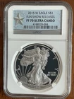 2015 W AMERICAN SILVER EAGLE NGC PF70 FUN SHOW RELEASES