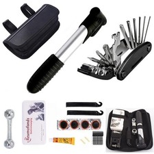Bicycle Frame Tool Puncture Repair Kit Carry Case Bag With Pump Tool Set Bike UK