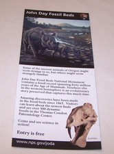 "John Day Fossil Beds" National Park Service Unigrid Rack Card FREE SHIPPING