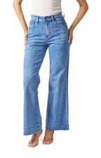 Wakee Washed Blue High Rise Wide Leg Jeans 2437