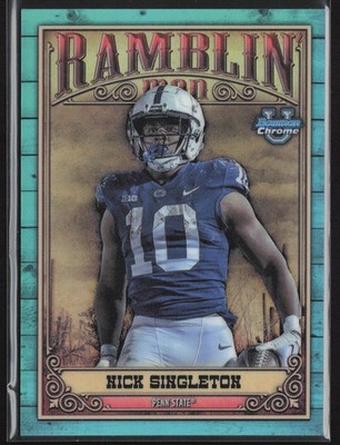 2023 Bowman U Chrome #RM-3 Nick Singleton Ramblin' Man Aqua Refractor #/150