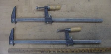 2 Vntg Craftsman #65992 USA 18" Capacity Wood Handle Bar Clamps,Glue Up,READ!