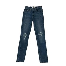 Levi's 721 High Rise Skinny Women's Jeans Blue Distressed Size 27