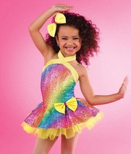 Dance Costume Small Child Rainbow Wish Come True V2512 Jazz Tap Musical Sequin
