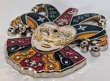    Venetian Mask   Ronaldo Artist  s Edition V2 Geocoin   Polished Silver   RARE