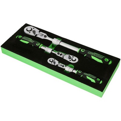 KS Tools 512.0103 COMPETITION 3-Piece Telescopic Ratchet Wrench Set