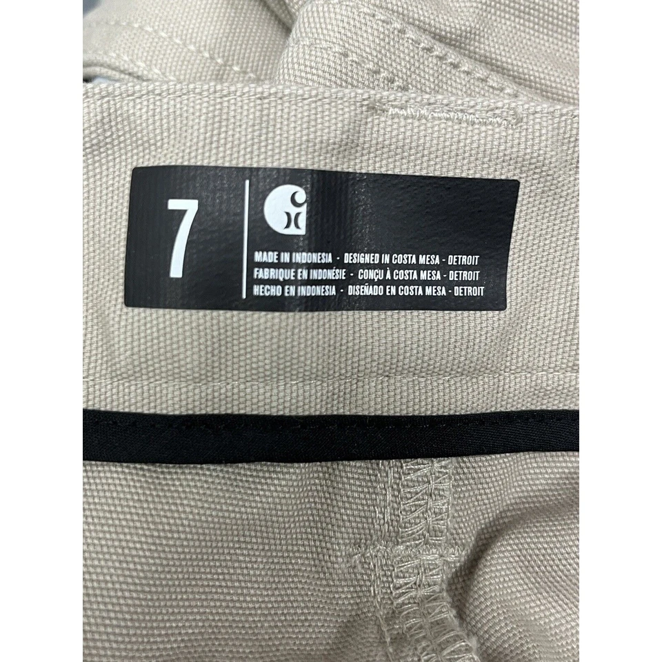 HURLEY Khaki Carpenter Cotton Casual Pants Womens Juniors Size 7 Twill Tan - Image 4 of 4