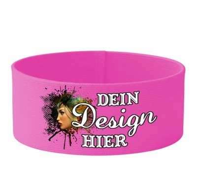 KLEINER FRATZ personalisierte gummielastische Armbinde | 5 cm Höhe | Wunschtext Name Logo