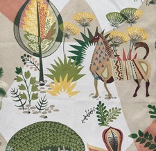SCALAMANDRE Llamas  leaf terracotta printed c...