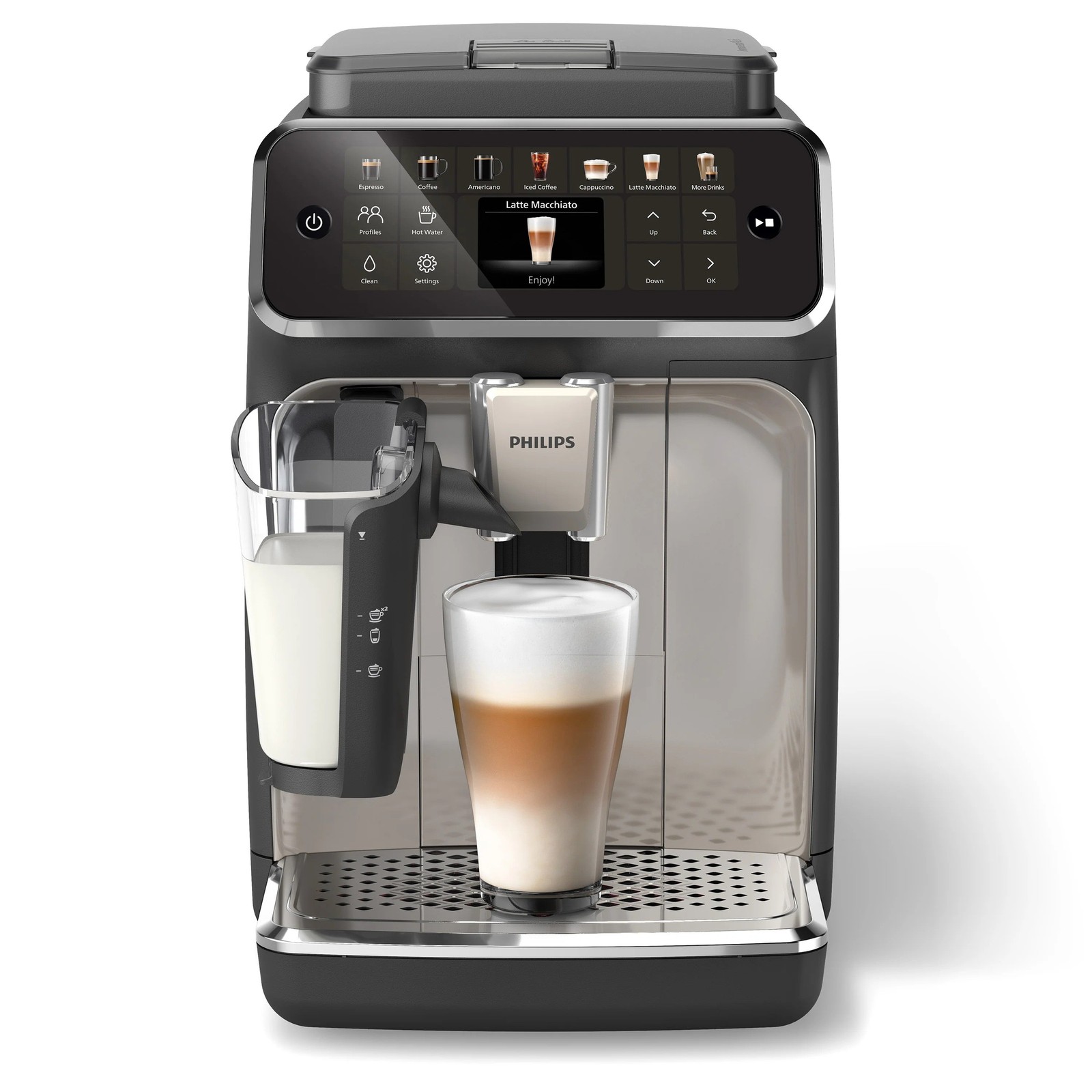 Philips 4400 LatteGo Automatic Espresso Machine, Black | 12 Recipe | EP4447/90