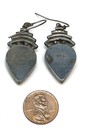 925 Sterling Silver Faux Onyx Teardrop Dangle Earrings 10.6g — photo 2