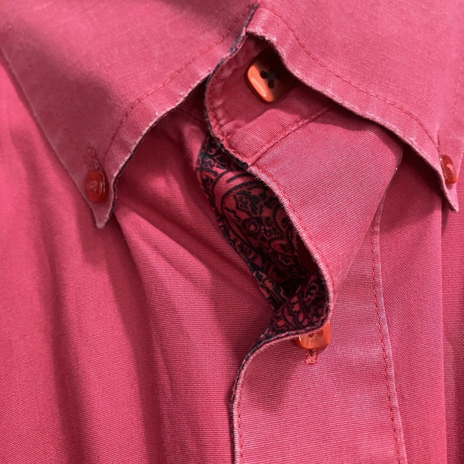Cinch Men's Solid Maroon Wine Button-Down Shirt S… - image 3