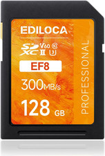 SD Card 128GB, V60 Memory Card up to 300Mb/S Read, 100Mb/S Write, UHS-II, Cla...