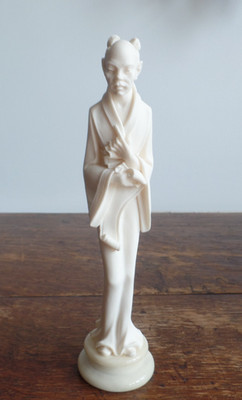 VINTAGE ITALIENISCHE FIGUR SKULPTUR ARNALDO GIANNELLI GEKLEBTER ALABASTER & ONYXSOCKEL
