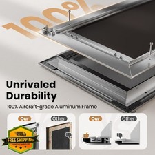 VOSOIR Aluminum Dog Door Medium 2 Magnetic Flaps Heavy Duty Exterior 45 Lb