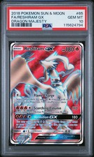2018 POKEMON SUN & MOON DRAGON MAJESTY #65 FULL ART/RESHIRAM GX PSA 10 on eBay