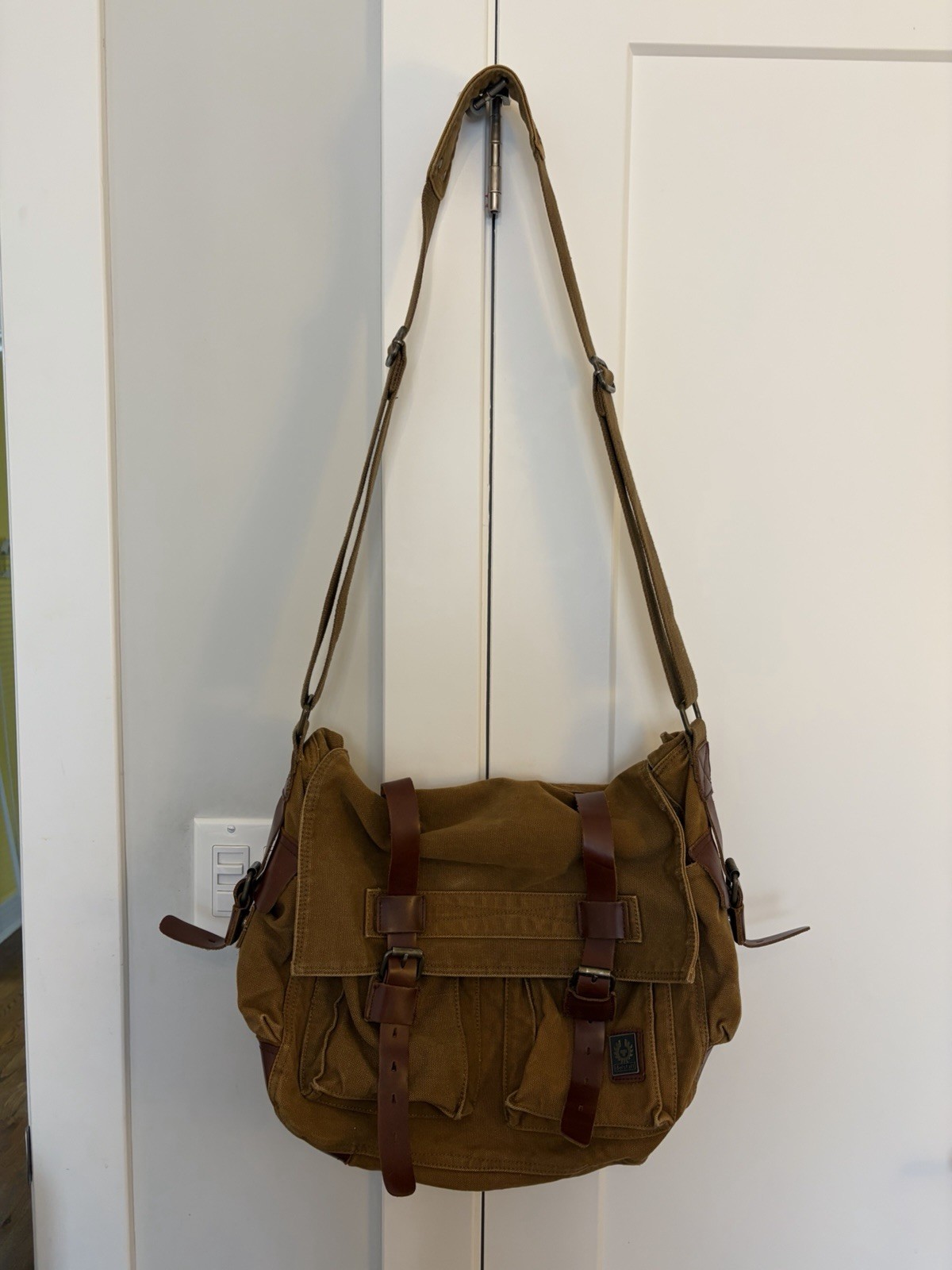 Belstaff Brown Messenger Bag Buckle Flap Zip Snap Crossbody Strap Pockets image 2