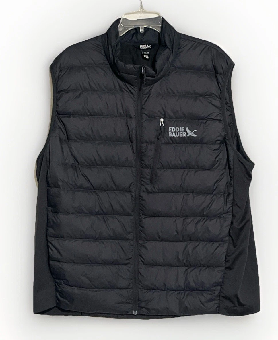 MINT EDDIE BAUER 2XL 550 DOWN CHARCOAL GRAY PUFFER VEST JACKET MENS