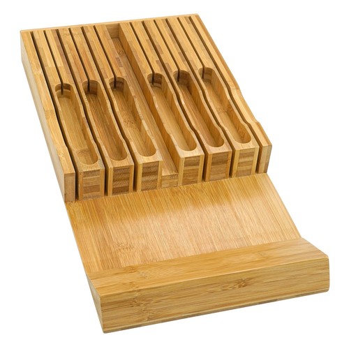 Bamboo Knife Drawer Organizer, Knife Drawer Organizer Insert, Kitchen Drawer ...