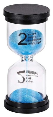 Sand Timer 2 Minute Hourglass Timer: Colorful Small Blue Sand Clock 2 Min, Pl...