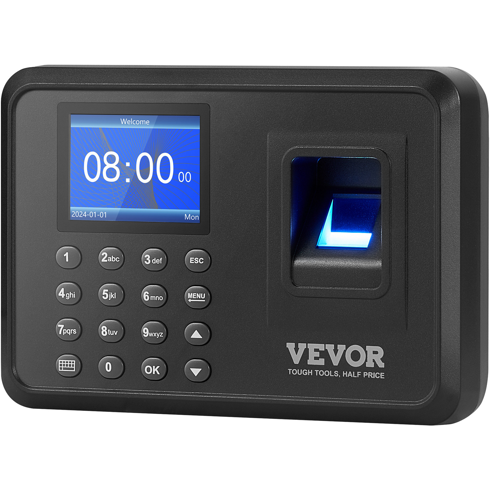 VEVOR Time Clock Biometric Clock 100000 Records Employee Attendance Machine