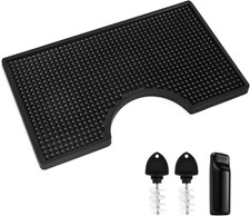Kegerator Beer Drip Tray Mat - 4.5" Cutout Kegeator Tower Bar Mat | 12X7 Inch