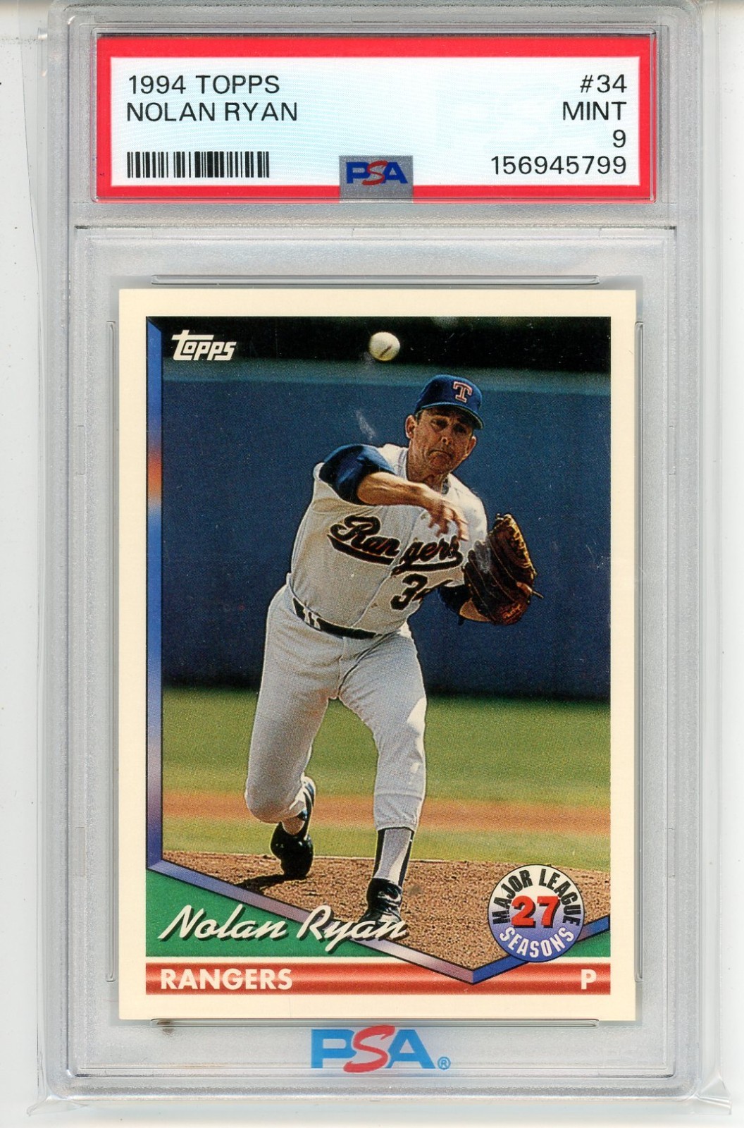 1994 Topps #34 Nolan Ryan PSA 9 MINT (DT)
