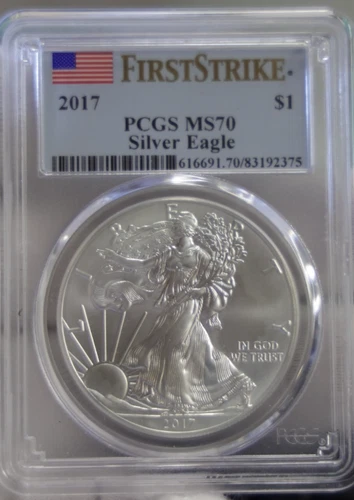 2017 US Silver Eagle $1 PCGS MS70 First Strike