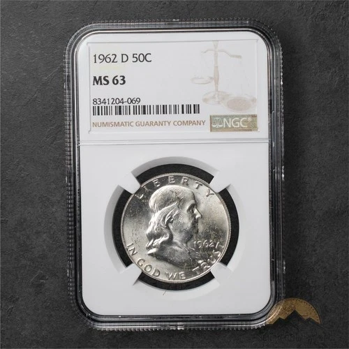 1962-D Franklin Silver Half Dollar 50c - NGC MS63 - Denver