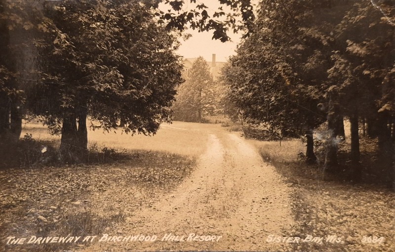 RPPC Birchwood Hall Resort Sister Bay Wisconsin Photo PC c1925 to Mrs A Trump?