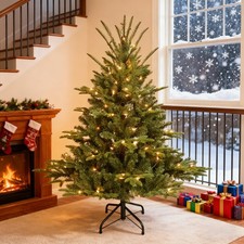 4ft Prelit Christmas Tree Small PE/PVC Artificial Xmas Tree with 150 Lights