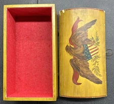 Vintage Trunk Eagle And Shield Design Disconnected Latches