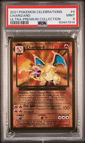Charizard - 4/102 - METAL - Ultra Premium Collection - Pokemon Card - PSA 9