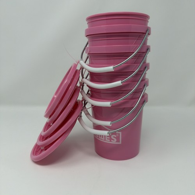 #ad #ad Lowes Pink Mini Bucket with Lid 0.42 qt quart size Lot of 5 $25.49