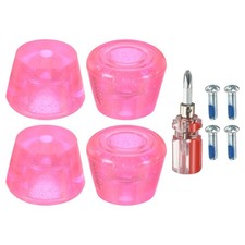 Roller Skate Toe Stops with Screwdriver Brake Stoppers Block Clear Pink, 2 Pair