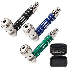 ( Pack of 3 ) 3.2" Metal Detachment Tobacco Smoking Pipe with Cap Lid Screens