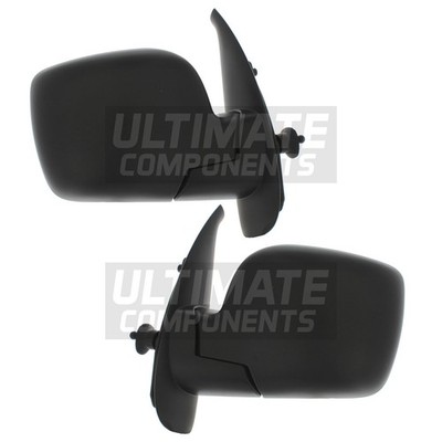 Renault Kangoo Van 2008-2013 Manual Cable Wing Door Mirrors Black Covers 1 Pair