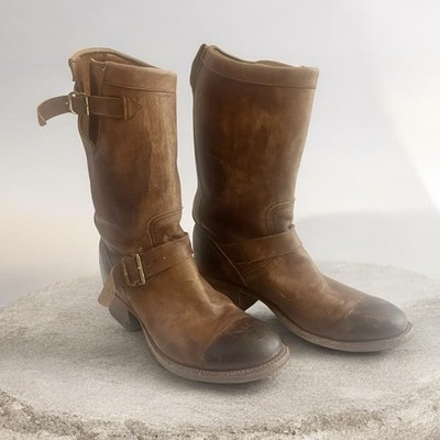 Kemo Sabe Rios Women's Brown Soft Leather Buckle Biker Boots Size 7 B