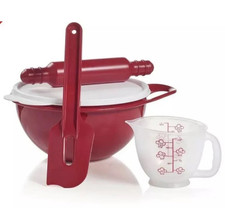 Tupperware Kids Basic Baking Set NEW Bowl Cookie Cutter, Measuring Cup, Spatula