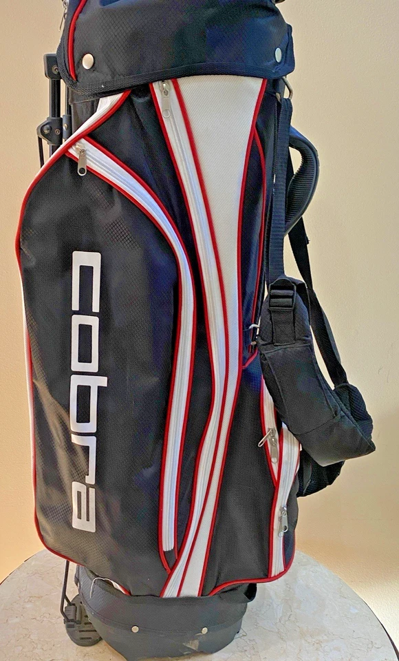 Cobra Golf Ultralight Black/White/ Cart Bag w/ Rain Cover & 5-Way Club Divider - Image 3 of 4
