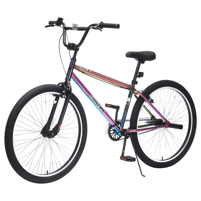 26-Inch Freestyle Mountain Bike Single-Speed Steel Frame with 2 Pegs for Teens