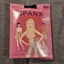 Spanx Super Higher Power High Waisted Mid Thigh Shaper Black Size D