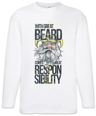 With Great Beard Langarm T-Shirt Bart Vollbart Odin Odhin Barber Shop Hipster