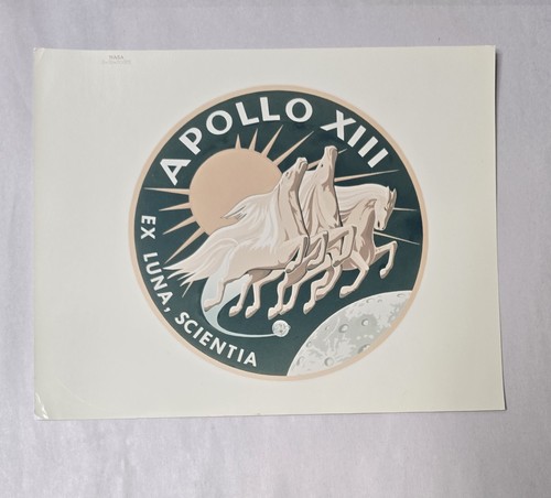 Vintage NASA Red Number Photo Apollo 13 Mission Emblem Patch S-69-34875 Kodak