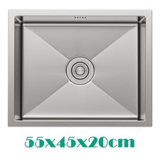1.0 Large Super Deep Single Bowl Square Stainless Steel Kitchen Sink Undermount