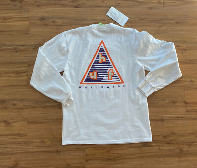 HUF High Adventure Long Sleeve White T-Shirt Sample Size Medium