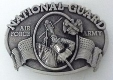 Vintage 1982 Solid Heavy National Guard USAF Army Belt Buckle MINTY