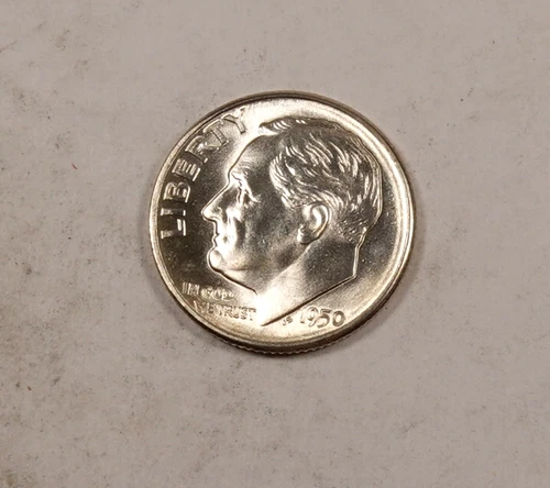 1950-D Roosevelt Dime * Gem BU++ Full Torch FT * Better Date * XXD144