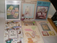 Lot of 7 Different Baby Child Cross Stitch Patterns Pattern Books - CS9